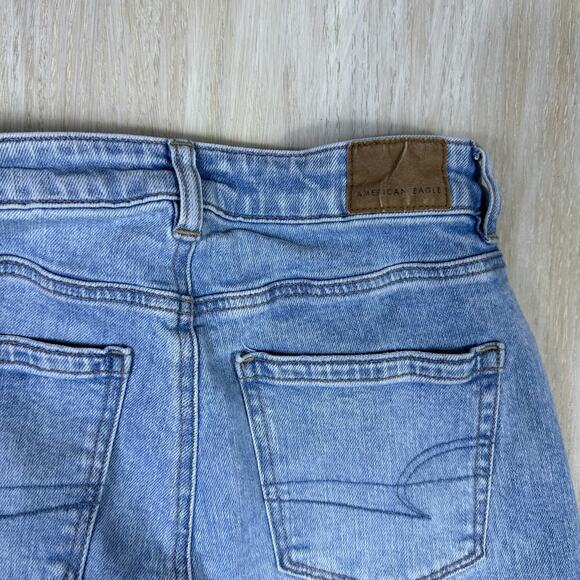 American Eagle Strigio Mom Jean Distressed Destroyed Ripped High Rise Jeans 0 - Picture 7 of 16